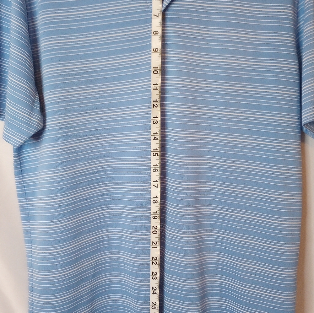 Nike Golf Men's Dri-Fit Blue White Striped Short Sleeve Polo  Large - Picture 8 of 11